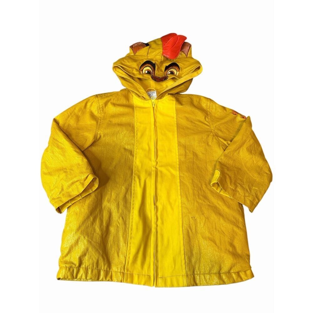 Toddler 4 Lion King Disney Store Simba Rain Coat Jacket Yellow Embroidered Read